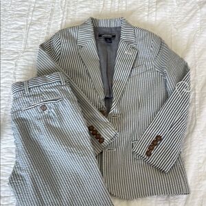 Classic Seersucker Blazer and Pants Set